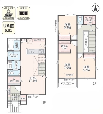 相模原市南区上鶴間本町9丁目の新築戸建て3号棟の間取図の写真
