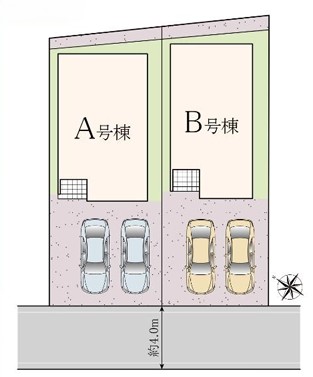 相模原市南区相模台6丁目の新築戸建てB号棟の区画図の写真