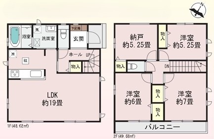 相模原市南区相模台6丁目の新築戸建てC号棟の間取図の写真