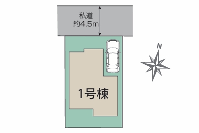 相模原市南区下溝の新築戸建ての区画図の写真