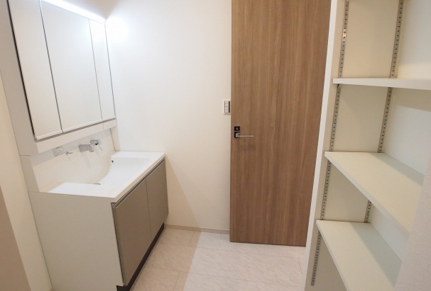 相模原市南区相武台3丁目の新築戸建ての洗面化粧台の写真