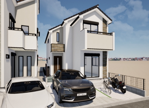 相模原市南区相南2丁目の新築戸建て2号棟の外観の写真