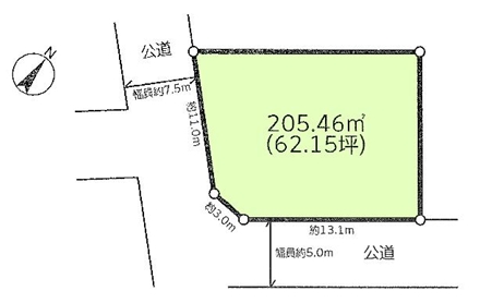 八王子市北野台1丁目の土地区画の区画図の写真