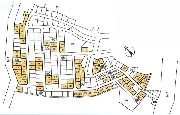 八王子市長房町の土地区画の区画図の写真