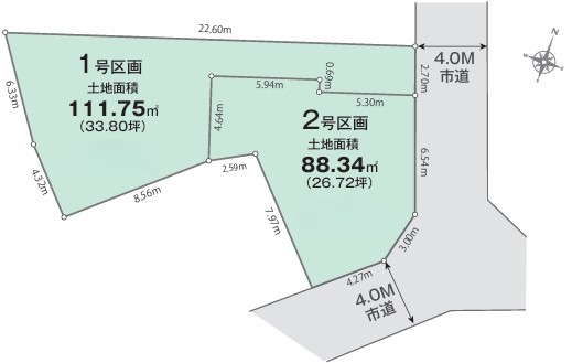 八王子市万町の土地区画の区画図の写真