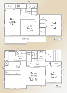 町田市原町田2丁目の新築戸建てBの間取図の写真