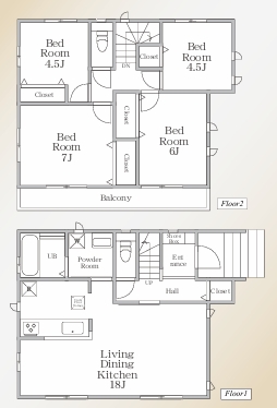 町田市原町田2丁目の新築戸建てCの間取図の写真