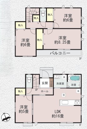 町田市原町田2丁目の新築戸建てAの間取図の写真