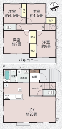 町田市原町田2丁目の新築戸建てBの間取図の写真