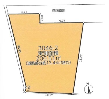 町田市本町田の土地区画の区画図の写真