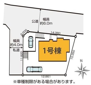 町田市本町田の新築戸建ての区画図の写真