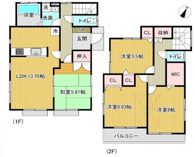 町田市本町田の中古戸建ての間取図の写真