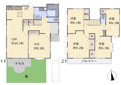町田市金井3丁目の中古戸建ての間取図の写真