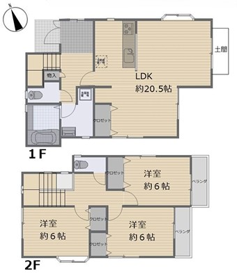 町田市金井ヶ丘2丁目の中古戸建ての間取図の写真