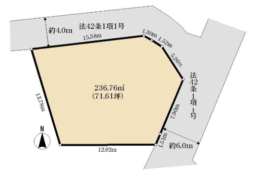 町田市西成瀬1丁目の土地区画の区画図の写真