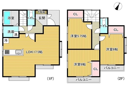 町田市矢部町の中古戸建ての間取図の写真