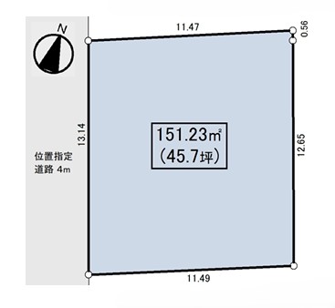 相模原市中央区千代田7丁目の土地区画の区画図の写真