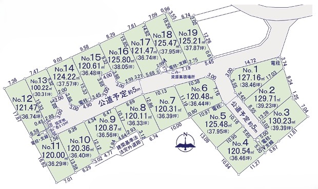 相模原市中央区上溝の土地区画18の区画図の写真