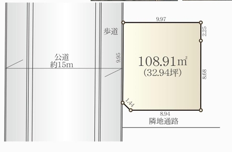 相模原市中央区横山台1丁目の土地区画の区画図の写真