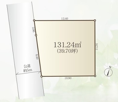 相模原市中央区陽光台5丁目の土地区画の区画図の写真