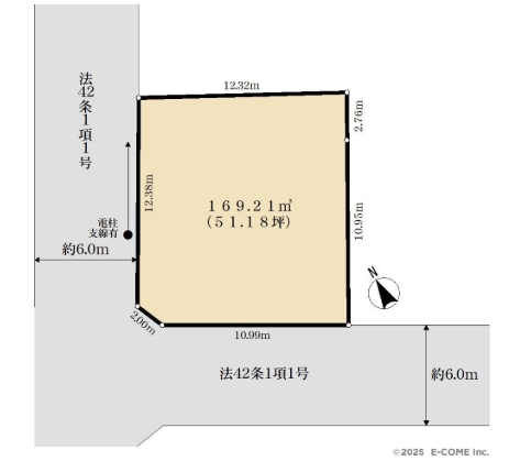 相模原市緑区橋本3丁目の土地の区画図の写真