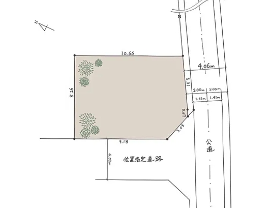 相模原市緑区下九沢の土地の区画図の写真