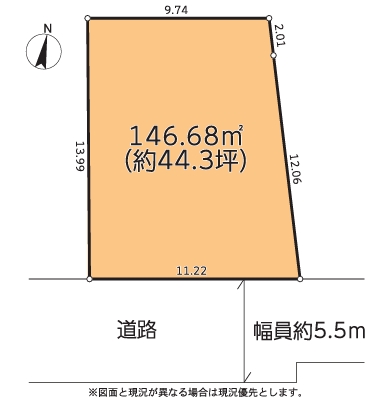 相模原市南区麻溝台6丁目の土地区画の区画図の写真