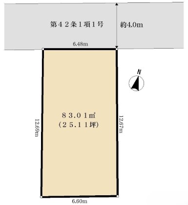 相模原市南区御園1丁目の土地の区画図の写真