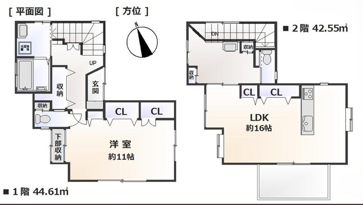 八王子市堀之内の中古戸建ての間取図の写真