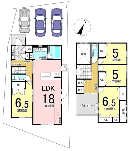 八王子市石川町の中古戸建ての間取図の写真