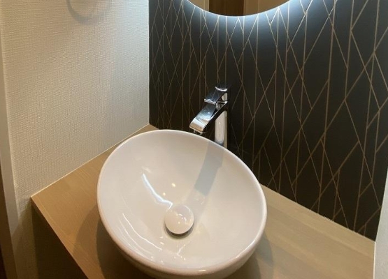 八王子市並木町の新築戸建ての洗面化粧台の写真