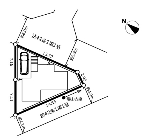 八王子市大和田町7丁目の新築戸建ての区画図の写真