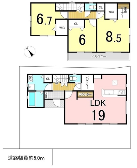 八王子市大谷町の中古戸建ての間取図の写真
