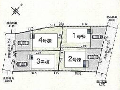 町田市相原町の新築戸建て1号棟の区画図の写真