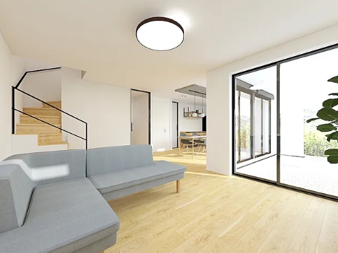 町田市東玉川学園2丁目の新築戸建てのリビングの写真