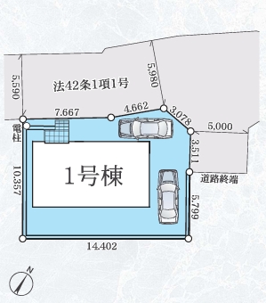 町田市本町田の新築戸建ての区画図の写真
