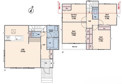 町田市小山町の新築戸建て5号棟の間取図の写真
