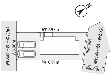 町田市真光寺1丁目の新築戸建ての区画図の写真