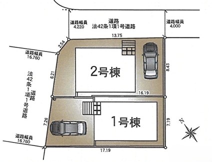 町田市鶴川4丁目の新築戸建て1号棟の区画図の写真