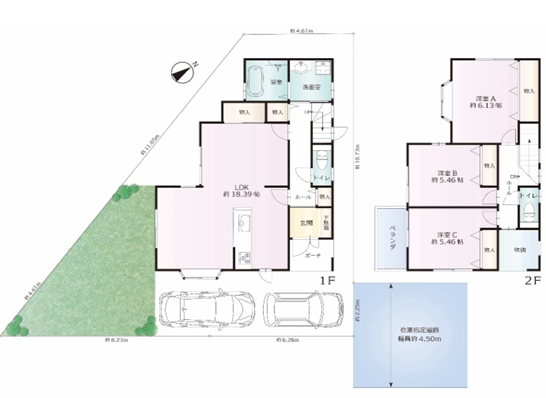 相模原市中央区千代田3丁目の中古戸建ての間取図の写真