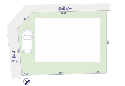 相模原市中央区田名の中古戸建ての区画図の写真