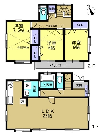 相模原市緑区田名の中古戸建ての間取図の写真