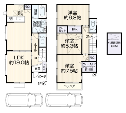 相模原市南区若松4丁目の中古戸建ての間取図の写真