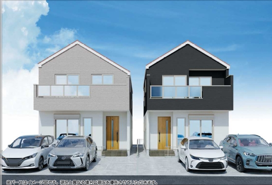 八王子市東中野の新築戸建て1号棟の外観の写真