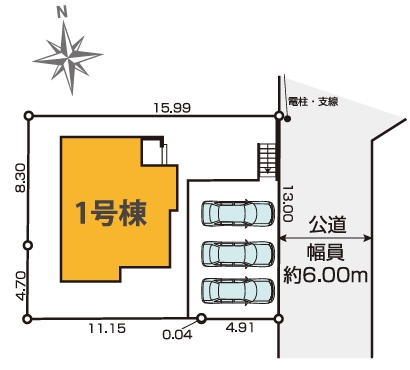 八王子市丸山町の新築戸建ての区画図の写真