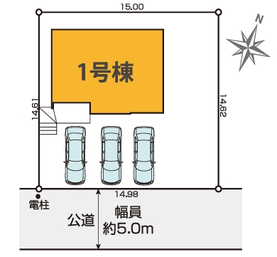 八王子市めじろ台3丁目の新築戸建ての区画図の写真
