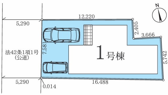 八王子市元横山町の新築戸建ての区画図の写真