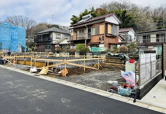 八王子市弐分方町の新築戸建て1号棟の外観の写真