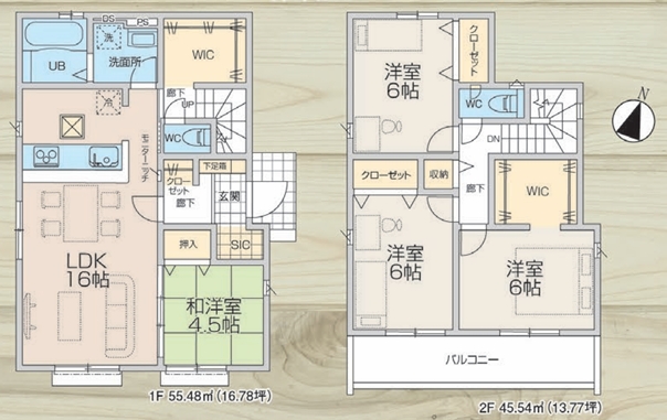 八王子市弐分方町の新築戸建て3号棟の間取図の写真
