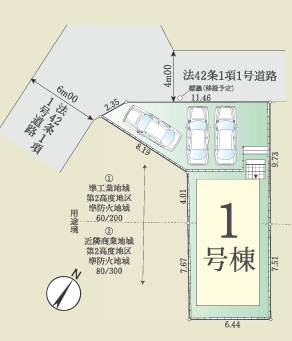 八王子市追分町の新築戸建ての区画図の写真